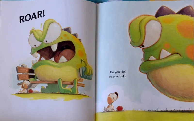 A close-up of a rubber ducky in the book.