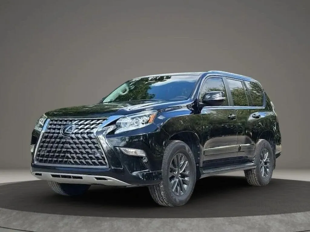 A close-up of the front grille of a 2014 Lexus GX 460, highlighting its distinctive Lexus design.