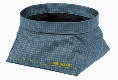 A collapsible water bowl for dogs on the go.