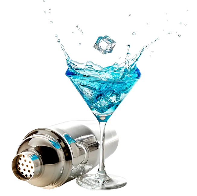 A glass of celebratory drink, indicating an event setting