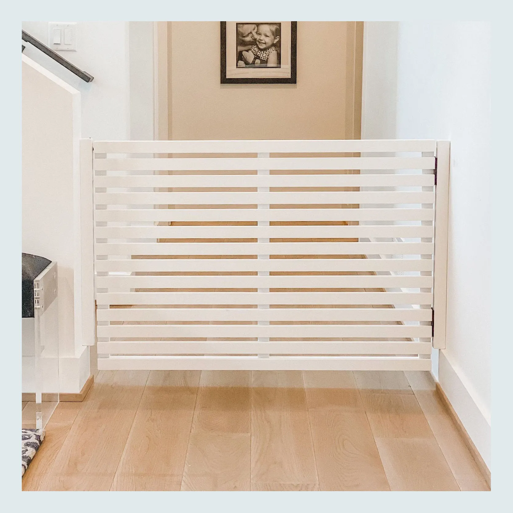 A mid-century modern pet gate