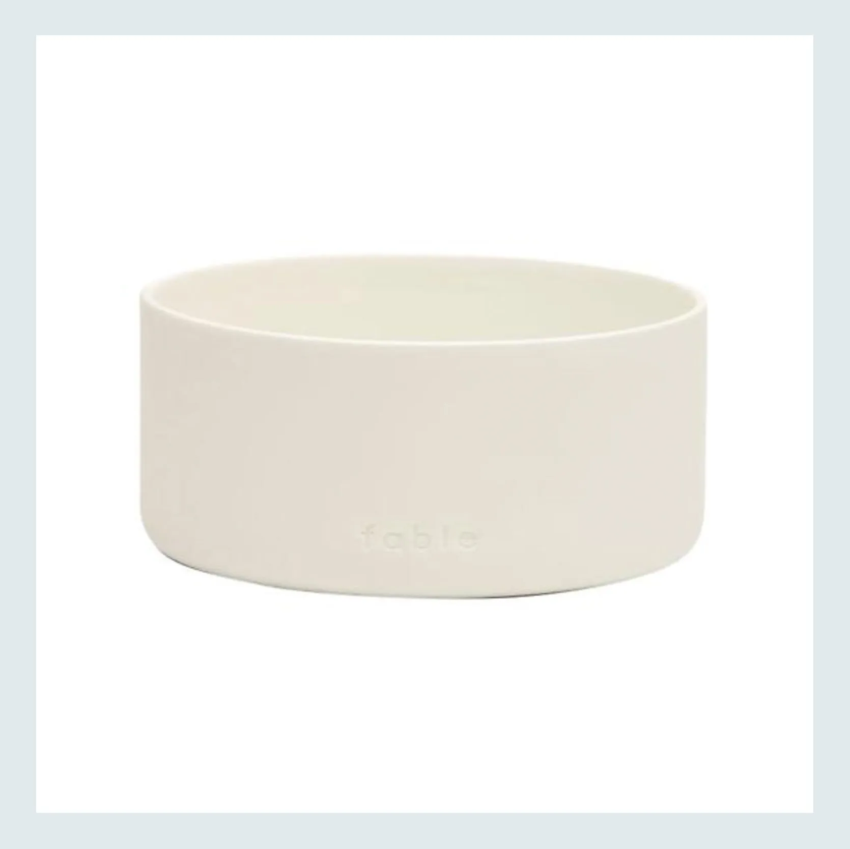 A modern ceramic dog bowl