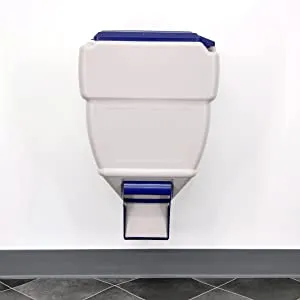 A wall-mounted dog food dispenser attached to a wall, showcasing its large capacity.