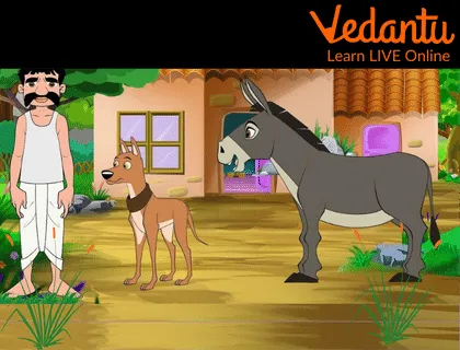 A Washerman With a Dog and a Donkey