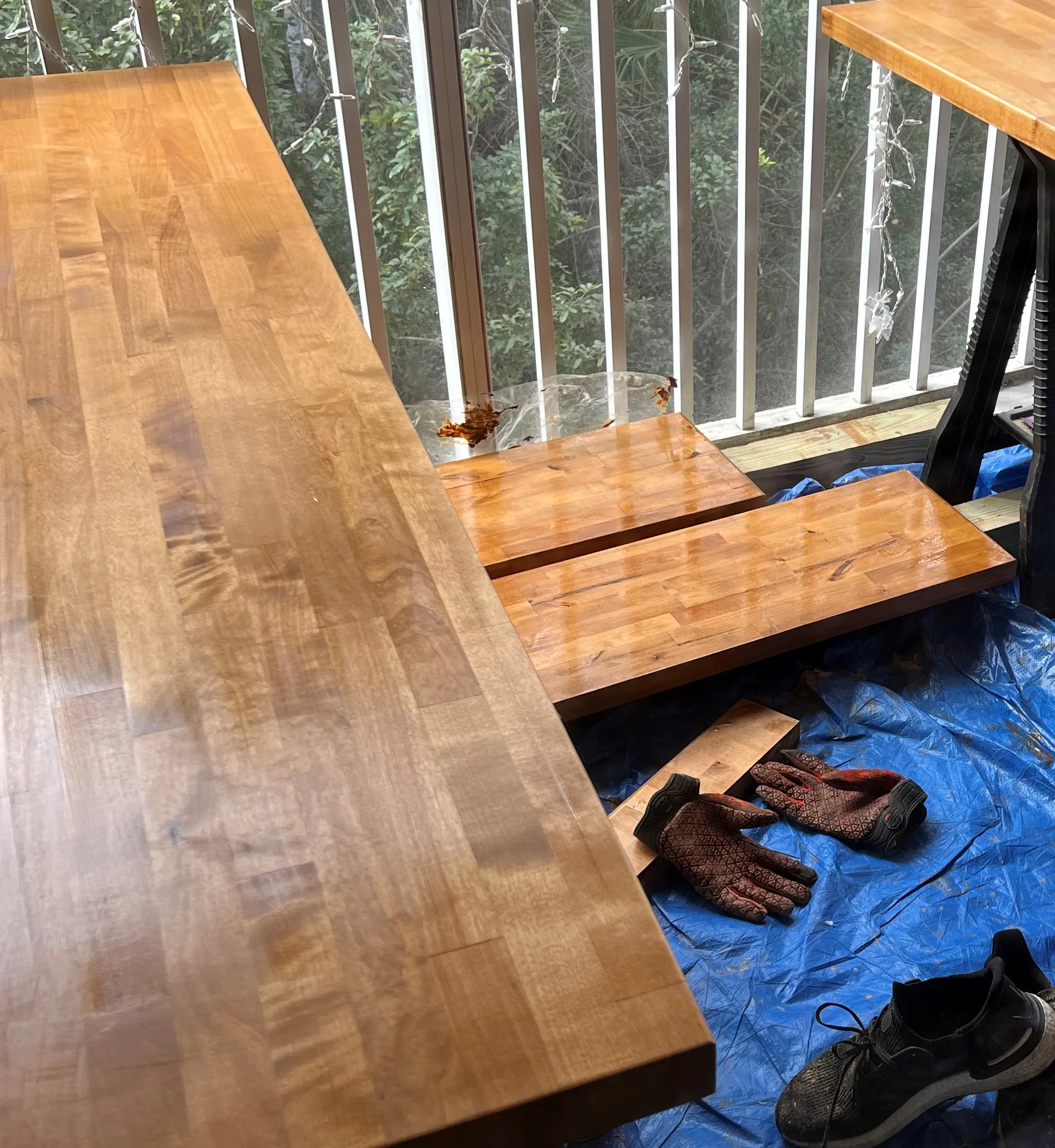 Adding matching shelves to the couples gaming desk