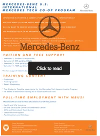 Advanced automotive technology student working on a Mercedes-Benz vehicle in a training program
