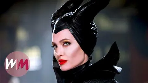 Angelina Jolie in a collage highlighting her top 10 outstanding movie performances, including iconic roles like Lara Croft, Maleficent, and Gia Carangi.