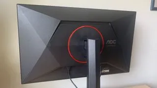 AOC Gaming Q27G4ZR monitor from a different angle, emphasizing its thin bezels for an expansive viewing area