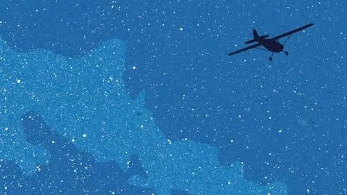 Artwork for Peter Heller's novel "The Dog Stars," featuring a silhouette of a man and a dog against a dramatic sky.