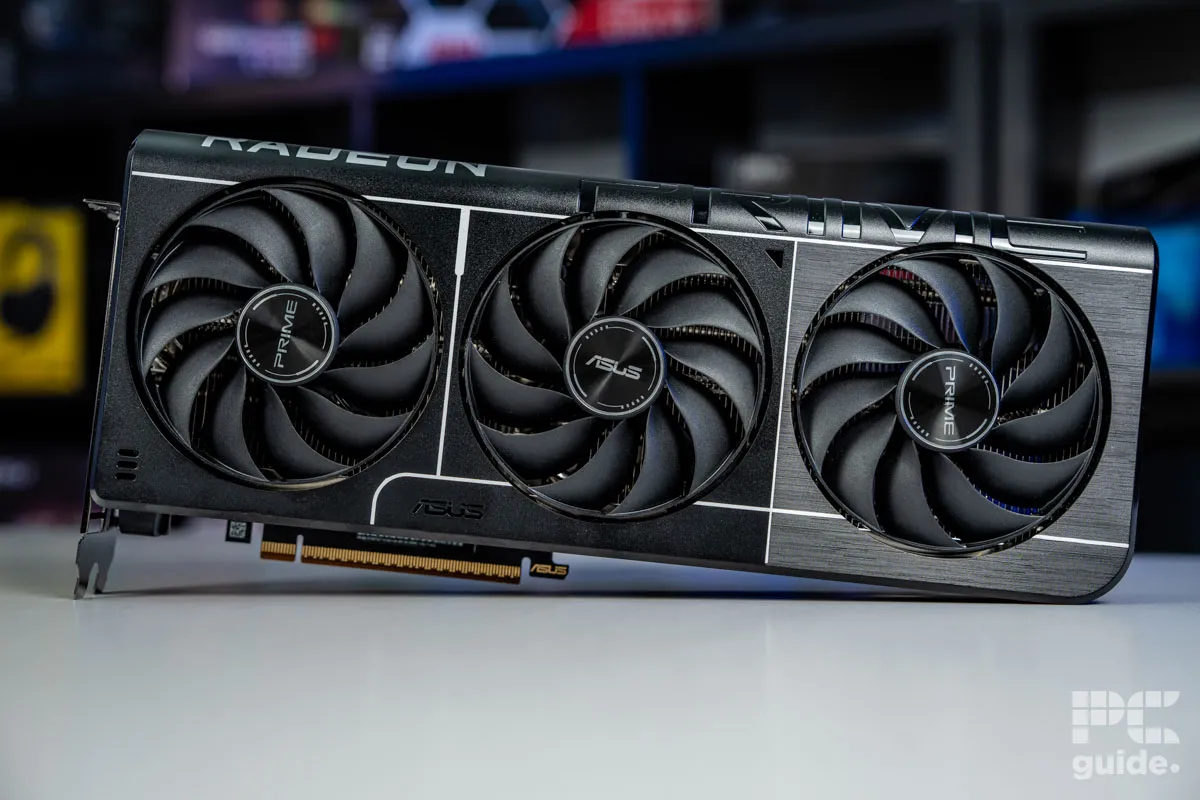 ASUS Prime RX 9070 XT OC front on, Image by PC Guide