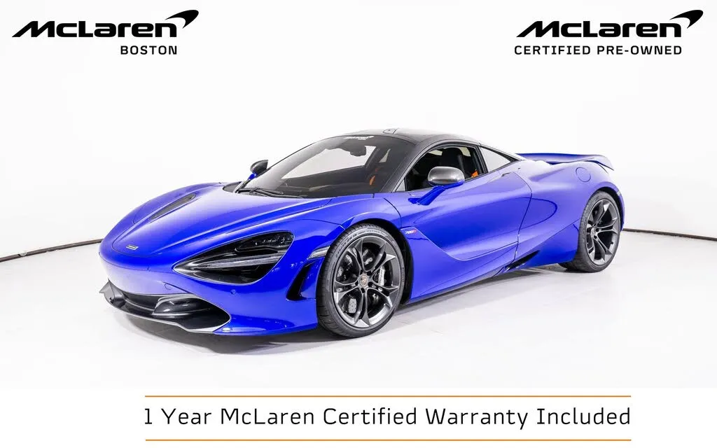 Aurora Blue 2018 McLaren 720S Performance RWD Coupe from the rear