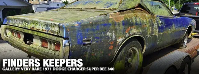 B5 Blue 1971 Charger Super Bee parked in a driveway