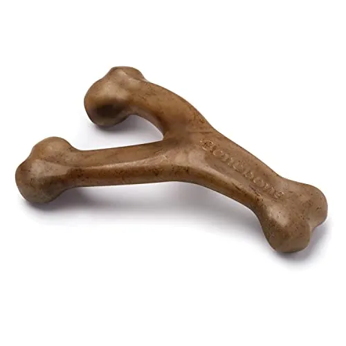 Benebone Wishbone Durable Dog Chew Toy for Aggressive Chewers Real Bacon