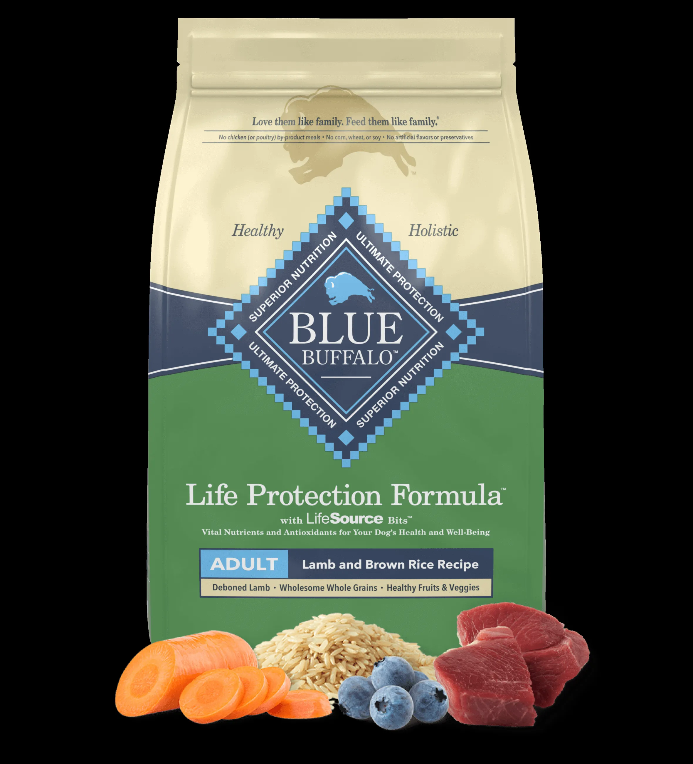 Blue Buffalo Life Protection Formula Adult Lamb and Brown Rice dry dog food bag