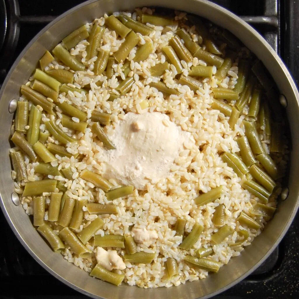 Boiled chicken and rice ready to be served to a dog