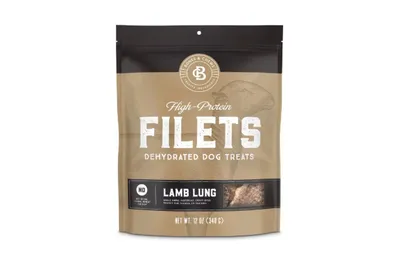 Bones &amp; Chews All-Natural Lamb Lung Filets, dehydrated dog treats perfect for a birthday celebration