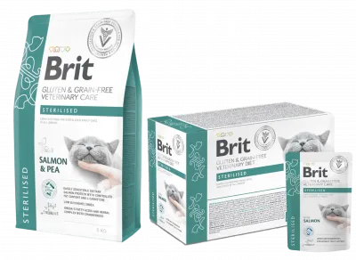 Brit Sterilised salmon, peas &amp; pea cat food for sterilized cats