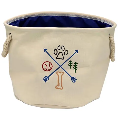 Canvas dog toy basket