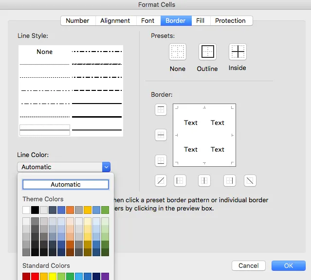 Change gridline colors