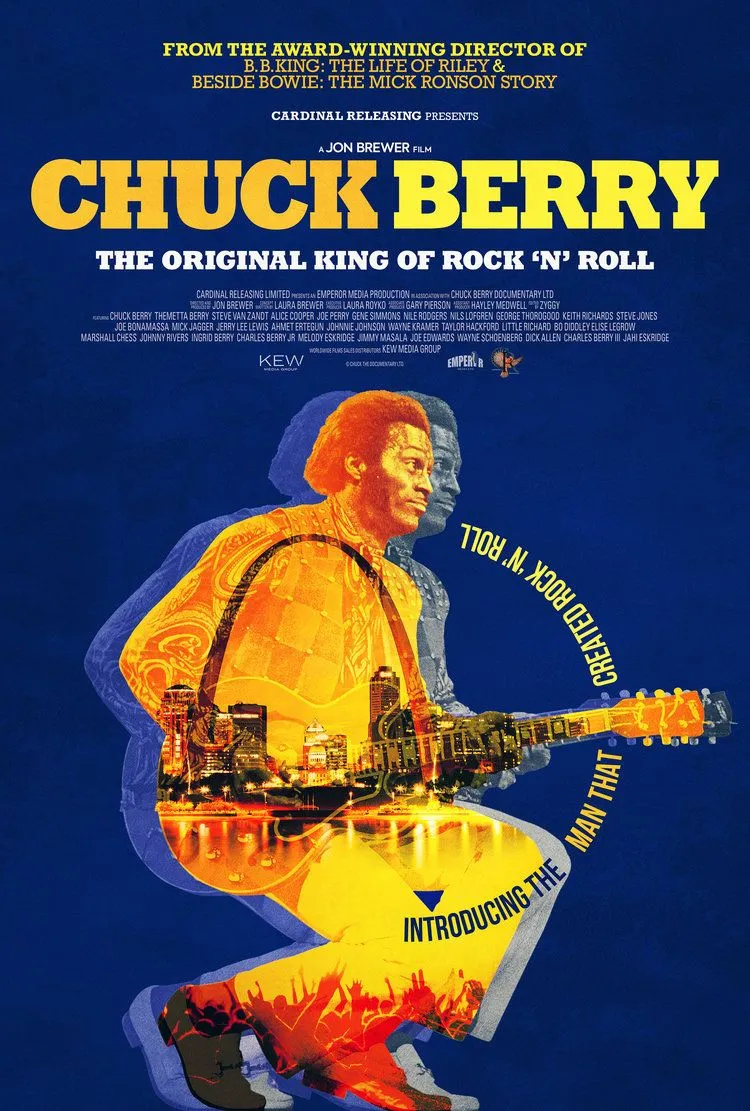 Chuck Berry performing on stage
