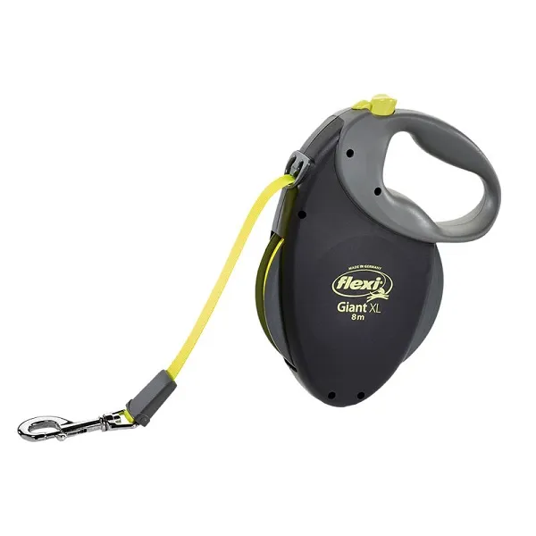 Close-up of a retractable dog leash mechanism