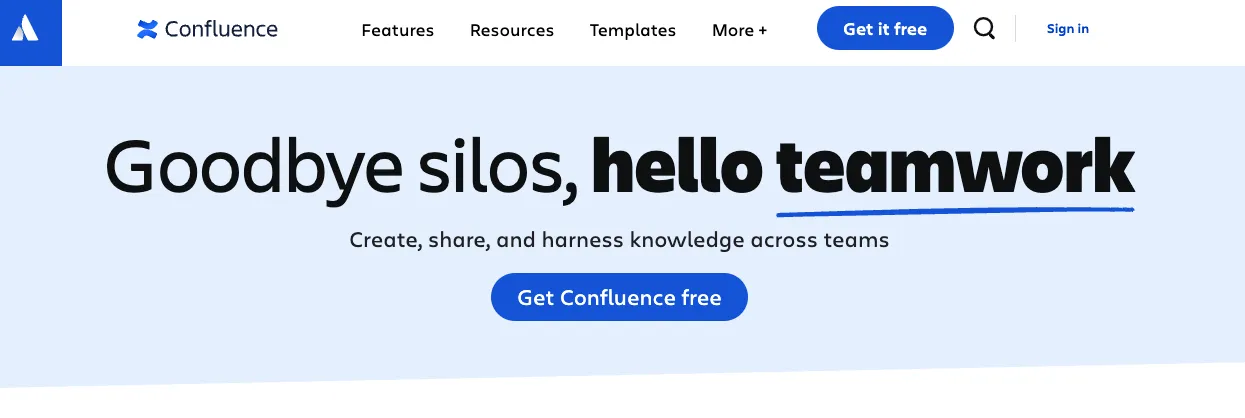 Confluence for team communication