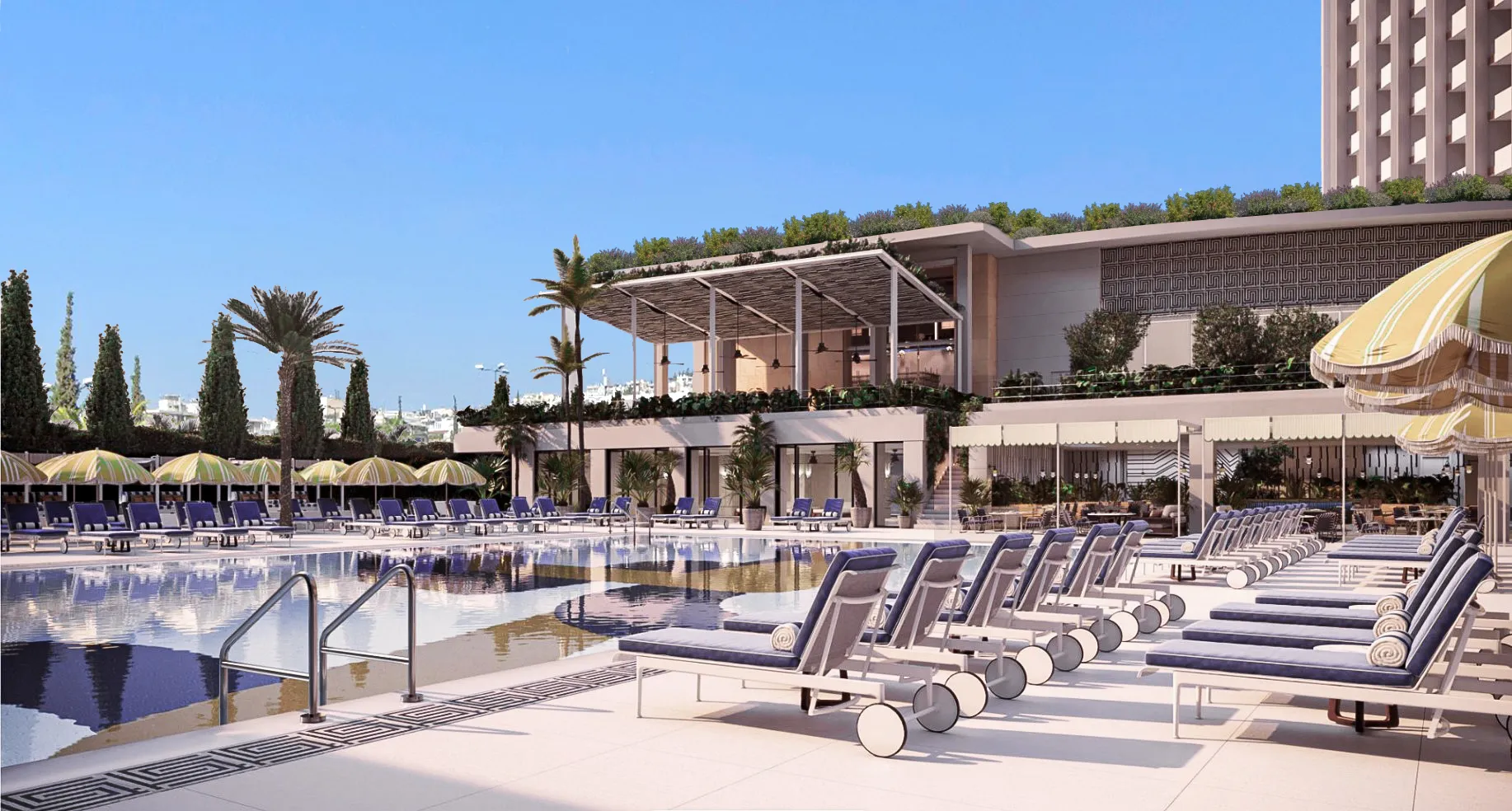 Conrad Athens The Ilisian pool rendering