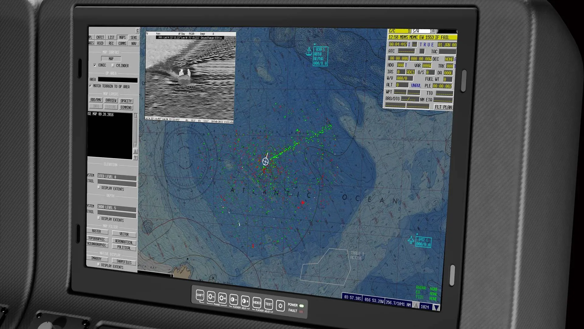 Console screen with DMS interface.