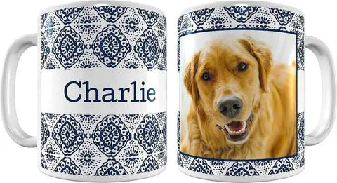 Custom dog mug with dog's face
