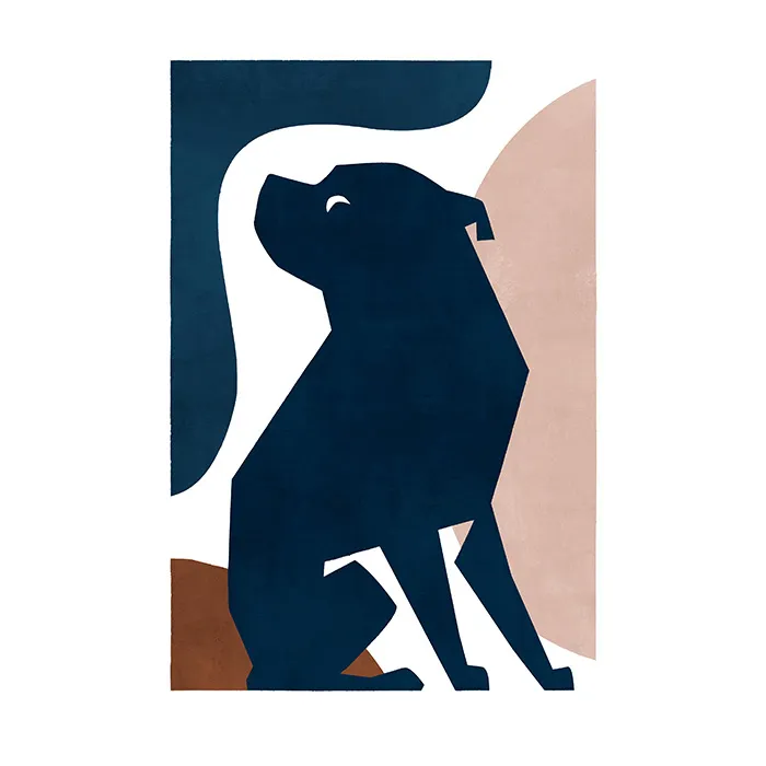 Custom Pet Portrait of a dog with its owner