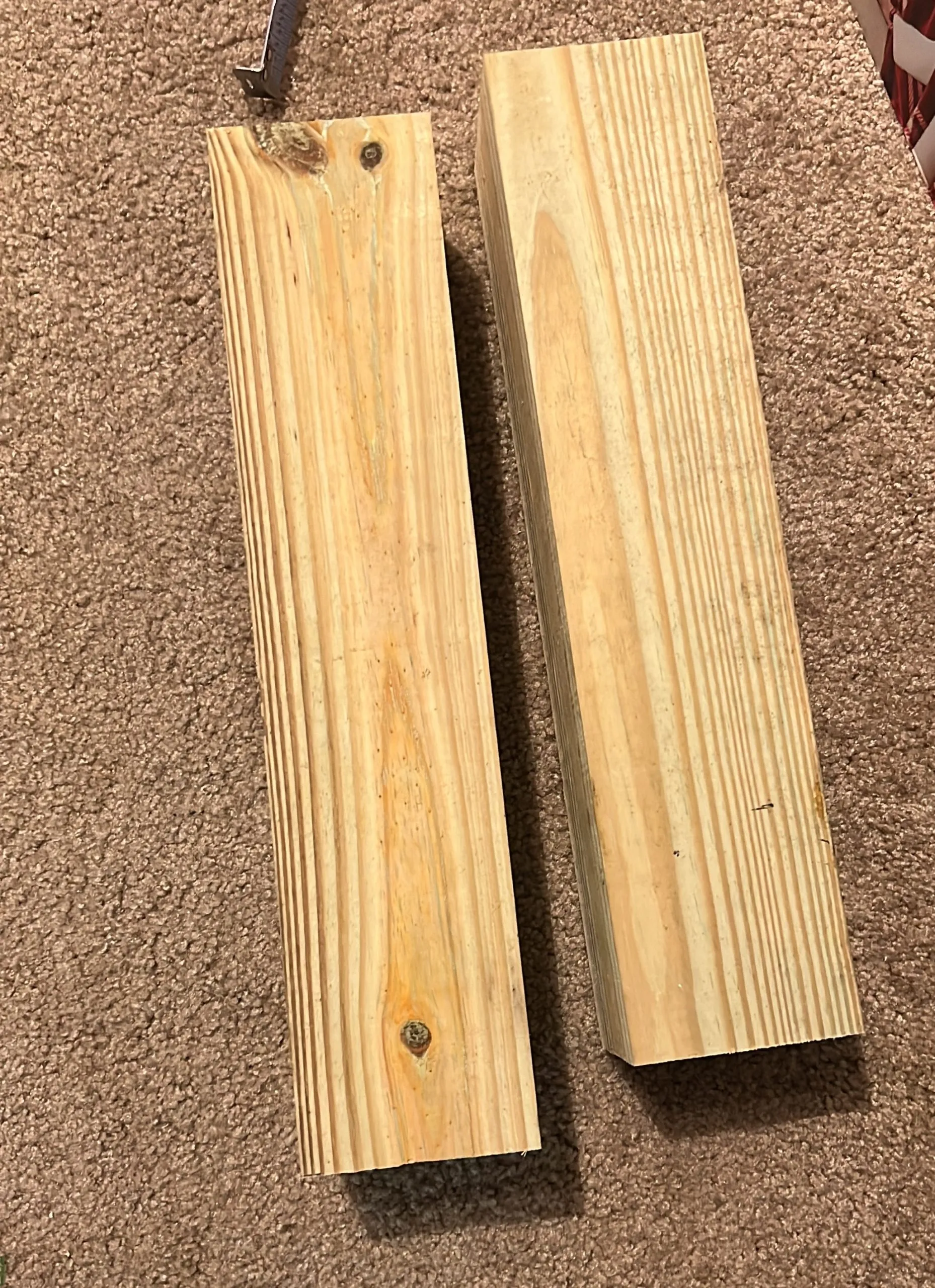 Cut pieces for the couples gaming desk base