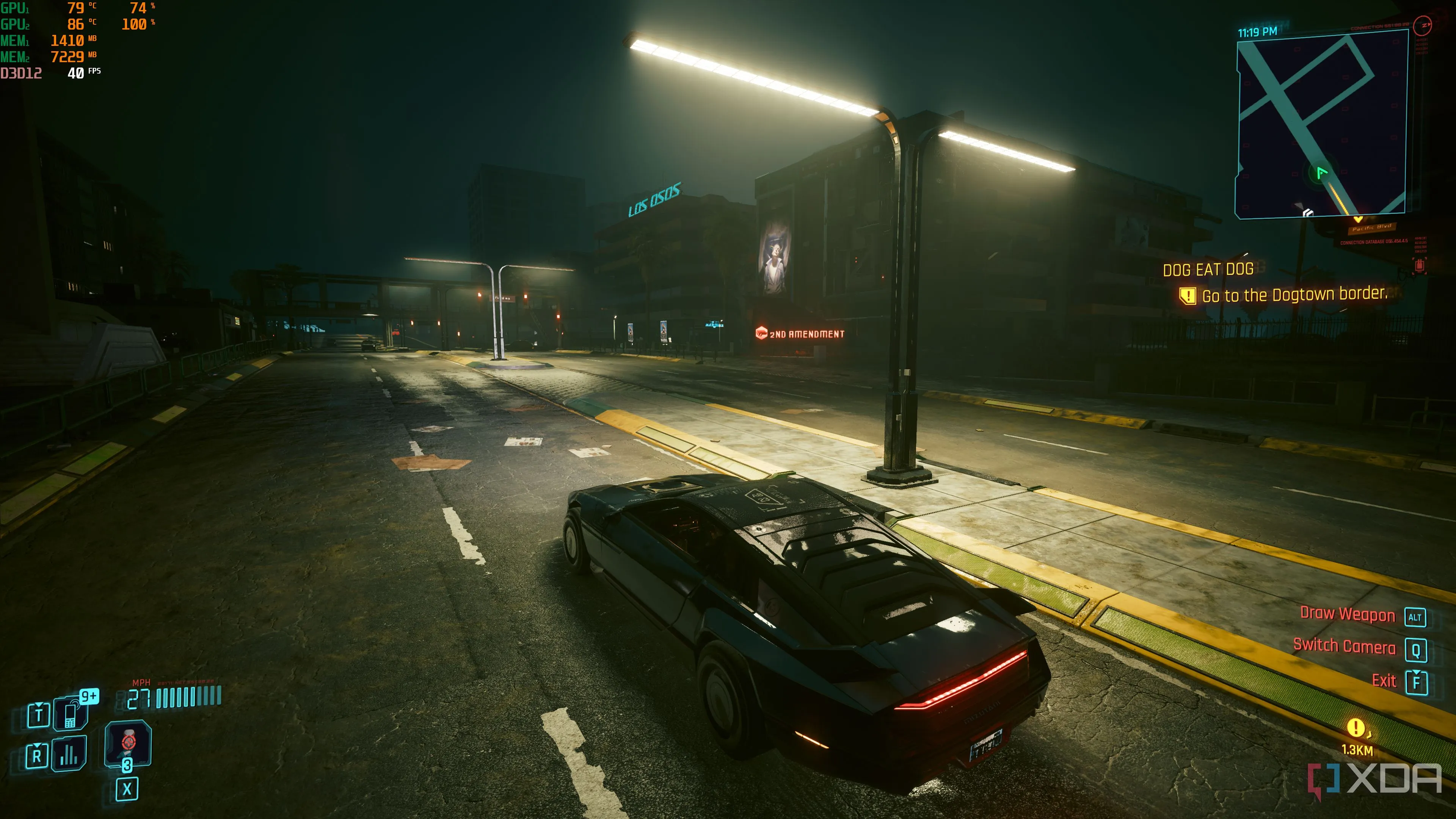 Cyberpunk 2077 running with Lossless Scaling enabled