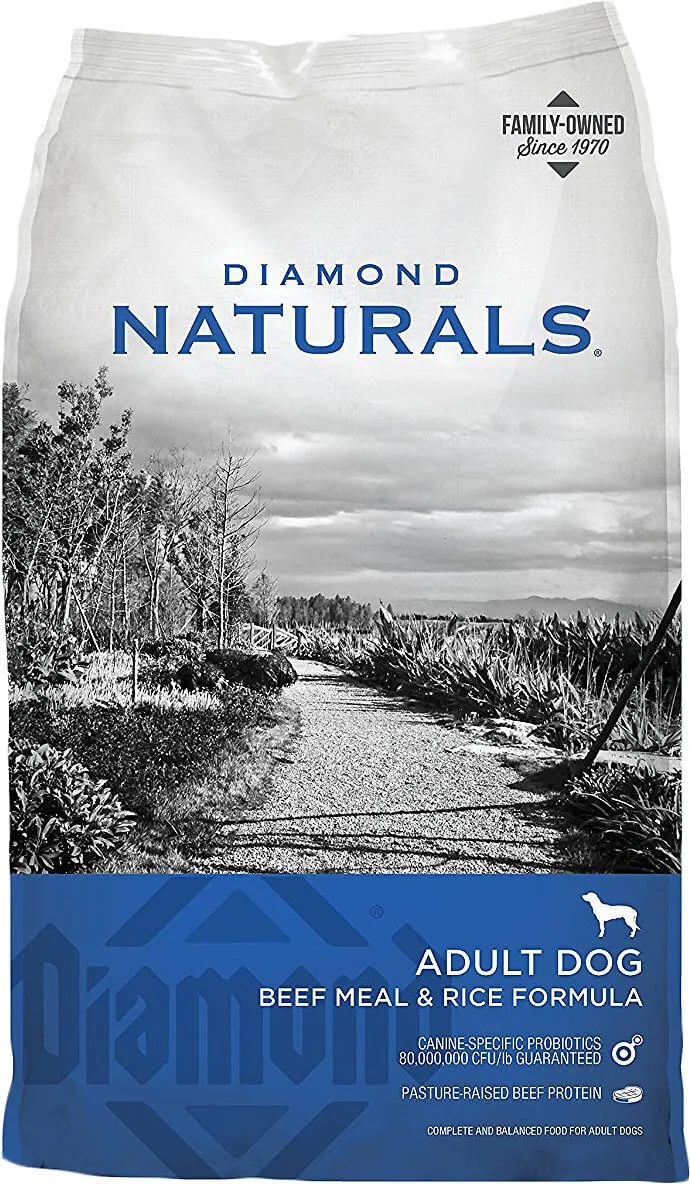 Diamond Naturals Adult Beef Meal and Rice Dry Dog Food bag