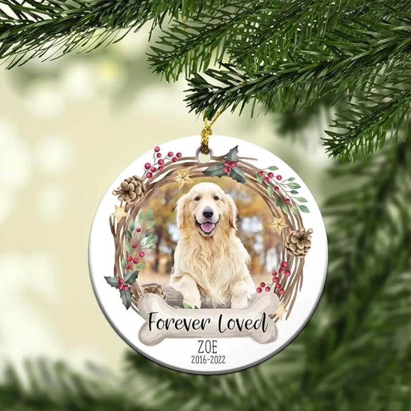 Dog Memorial Ceramic Ornament