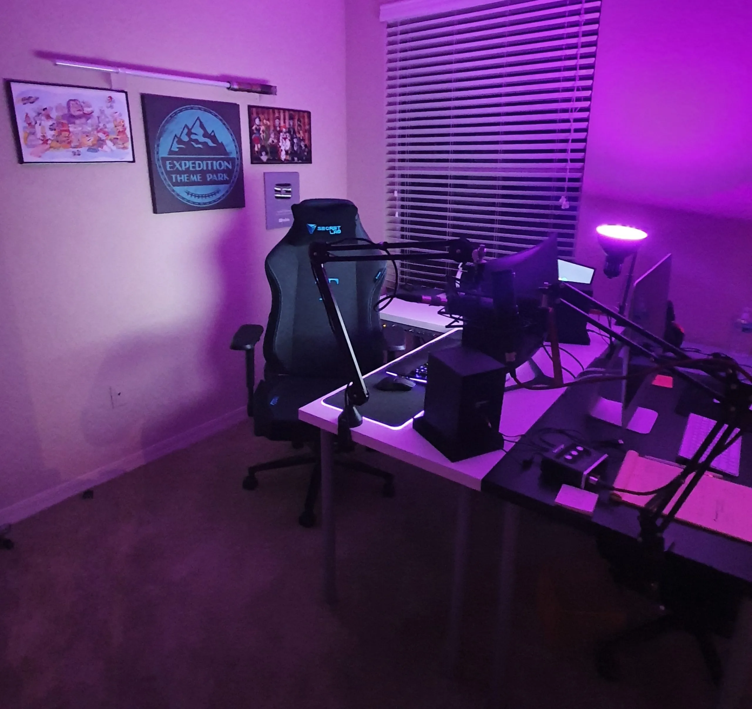 Early layout of couples gaming desk
