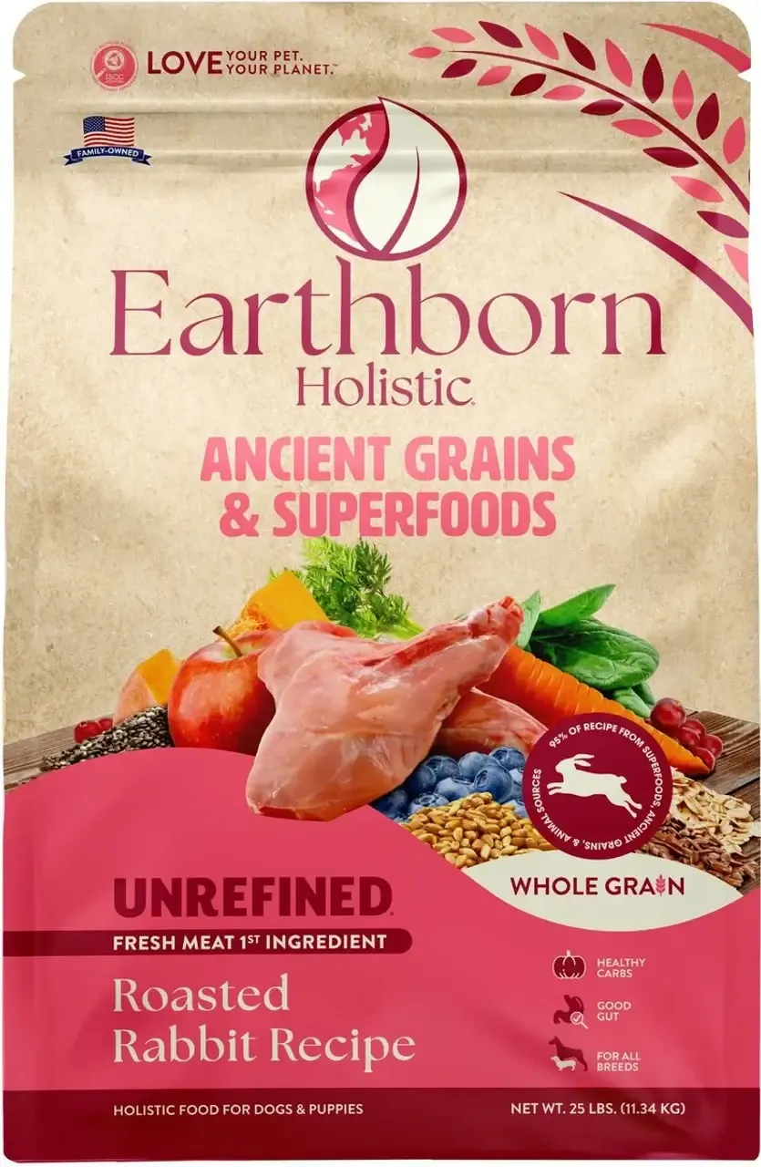 Earthborn Holistic Ancient Grains & Superfoods Unrefined dry dog food bag
