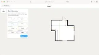Floorplanner displaying a 3D rendering of an interior space