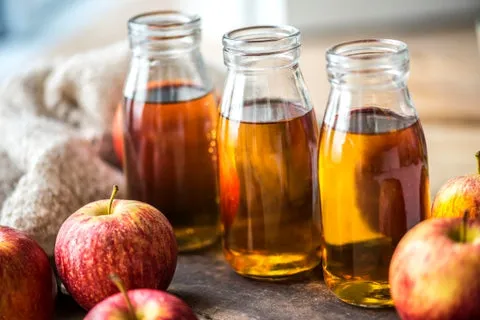 Fresh apple juice close-up shot