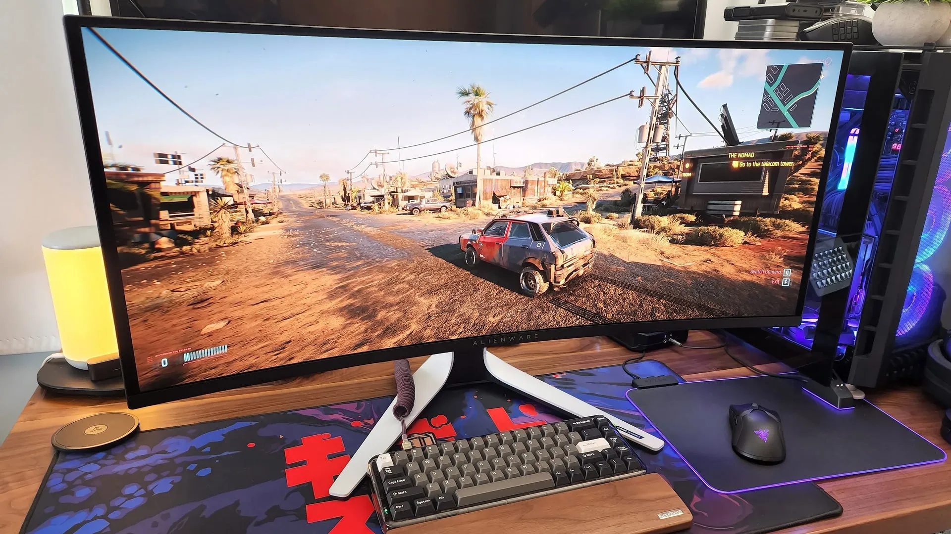 Gaming monitor setup showing multiple displays and an adjustable stand, enhancing the gaming experience with immersive visuals and ergonomic comfort.