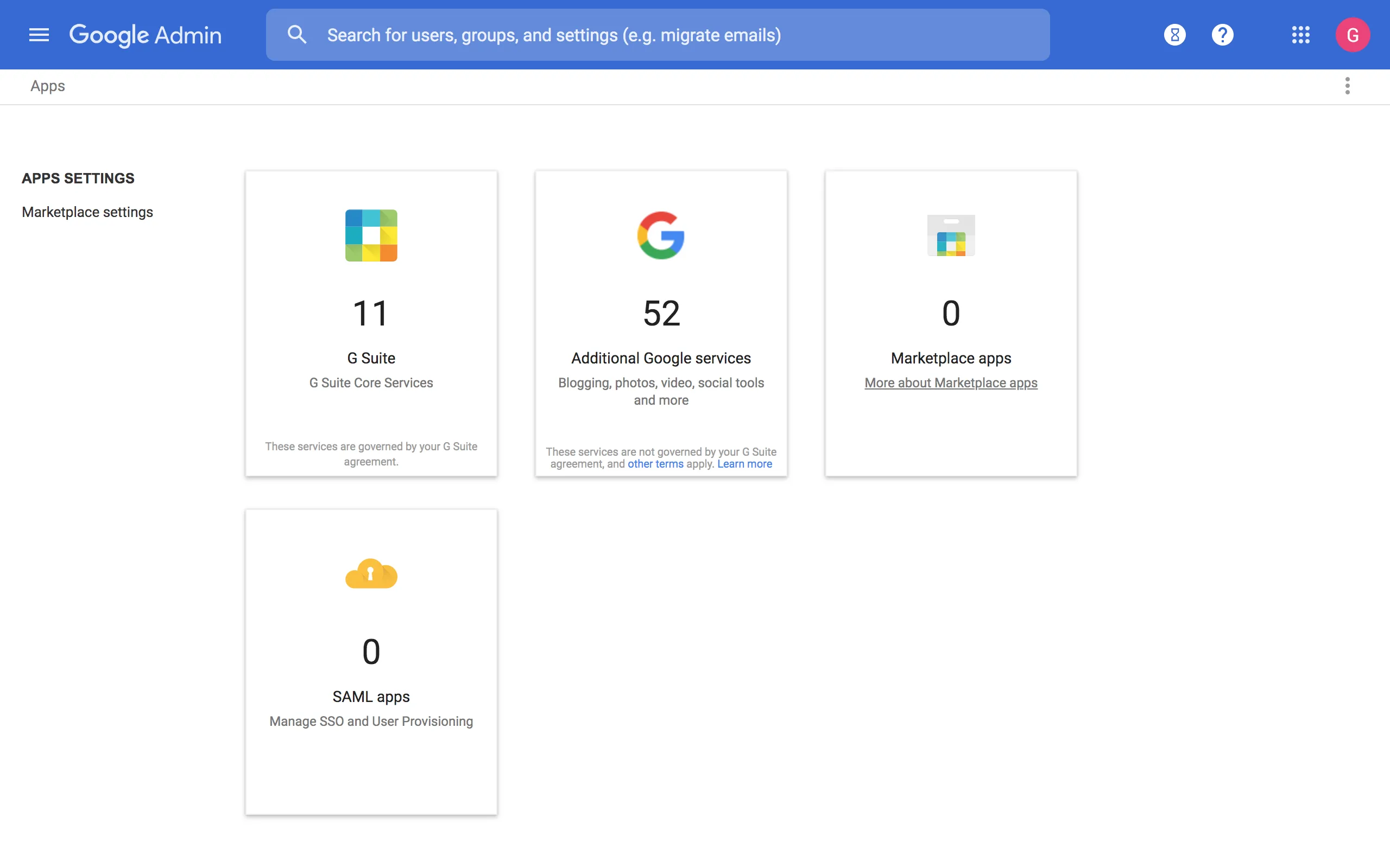 Google Workspace App Settings