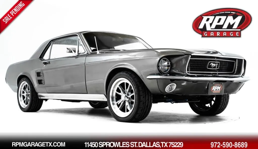 Grey 1967 Ford Mustang Coupe front quarter view
