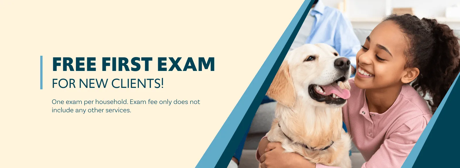 Happy dog receiving a pleasant first veterinary examination for optimal pet care