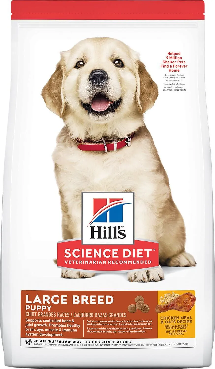 Hill's Science Diet dog food bag with a puppy graphic, representing their quality formulas