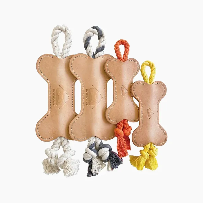 House Dogge Vegetable Tanned Leather Tug Toy, an eco-friendly and biodegradable toy for dogs