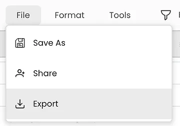 How to export as CSV