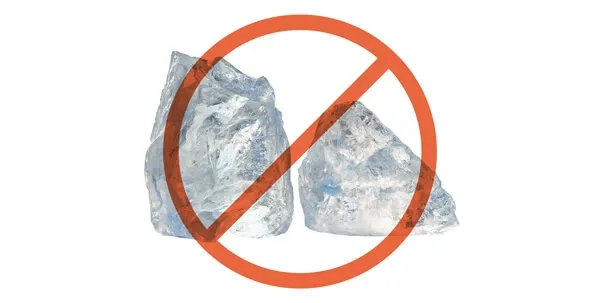 Ice cubes, a hard chew that can damage a dog's teeth, especially for puppies or seniors