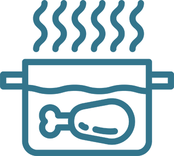 Icon of chicken broth, a hydrating and flavorful additive to entice a dog to eat.
