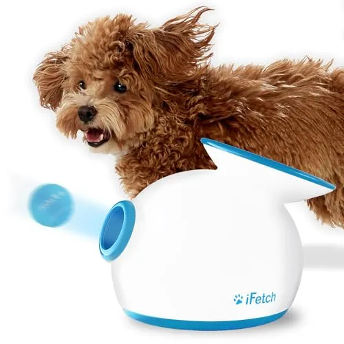 iFetch Interactive Ball Launcher for Dogs Launches Mini Tennis Balls, Small,Multicolored