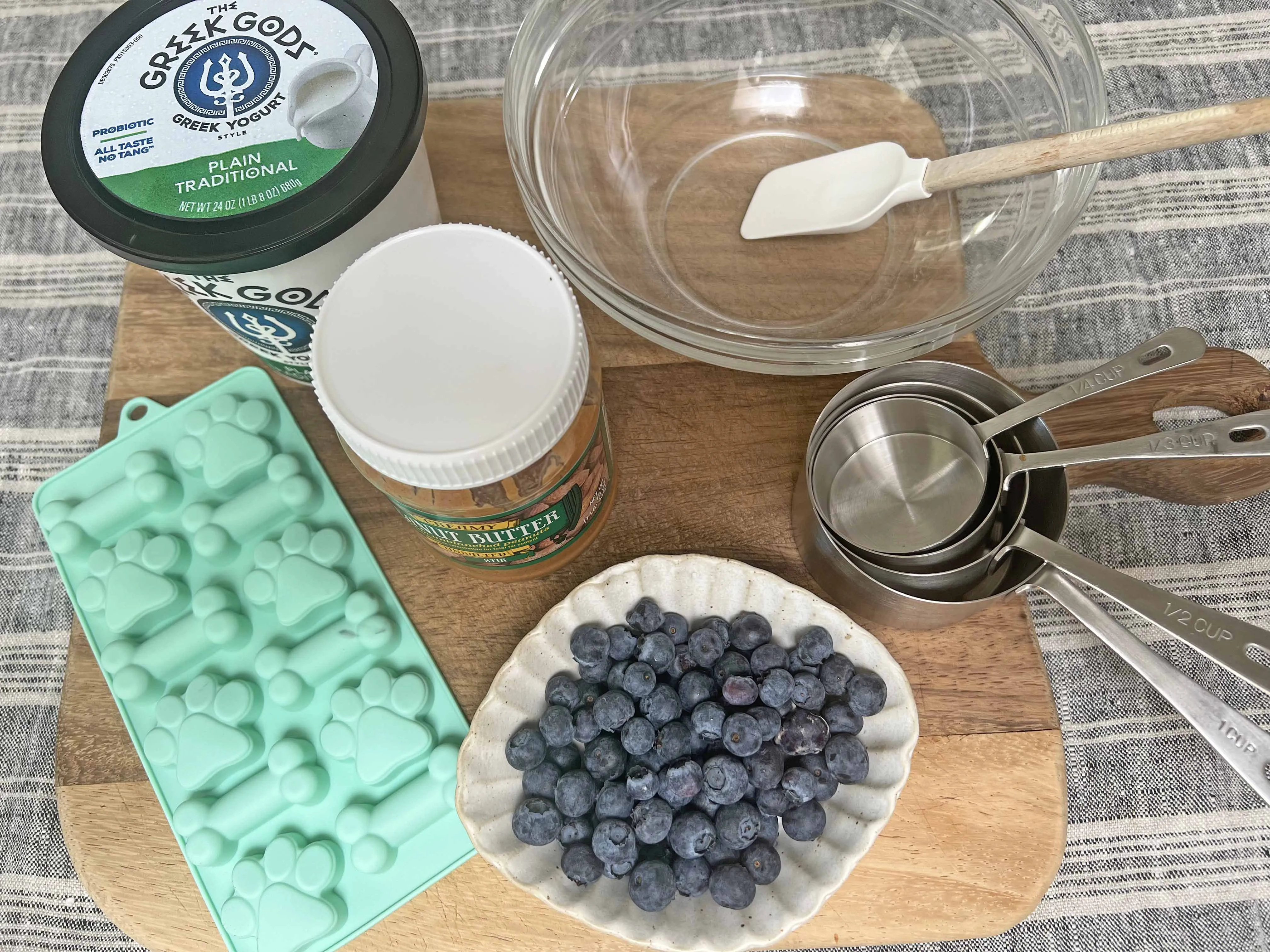 Ingredients for homemade no bake dog treats