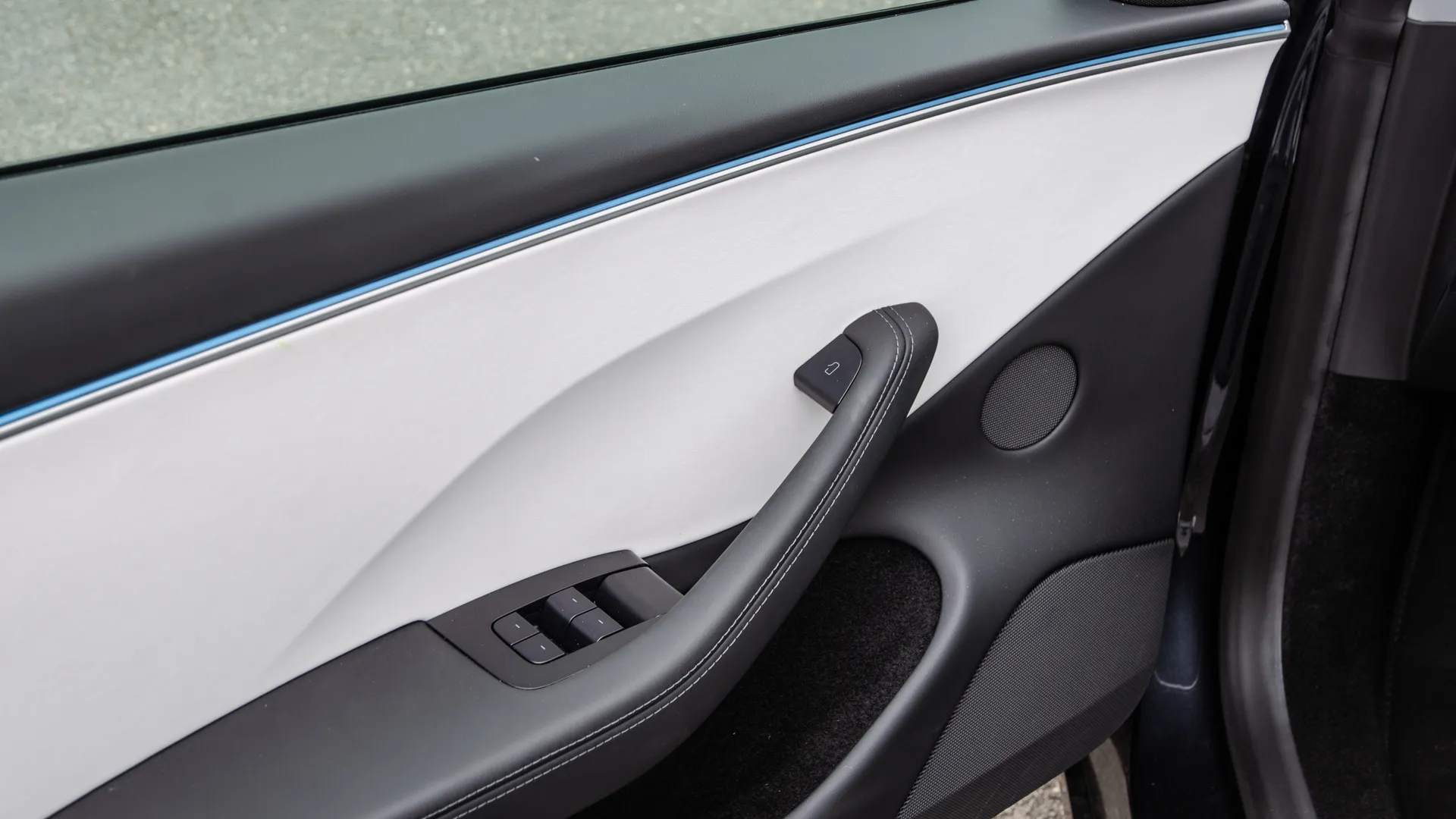 Interior shot of Tesla Model 3 Performance from rear